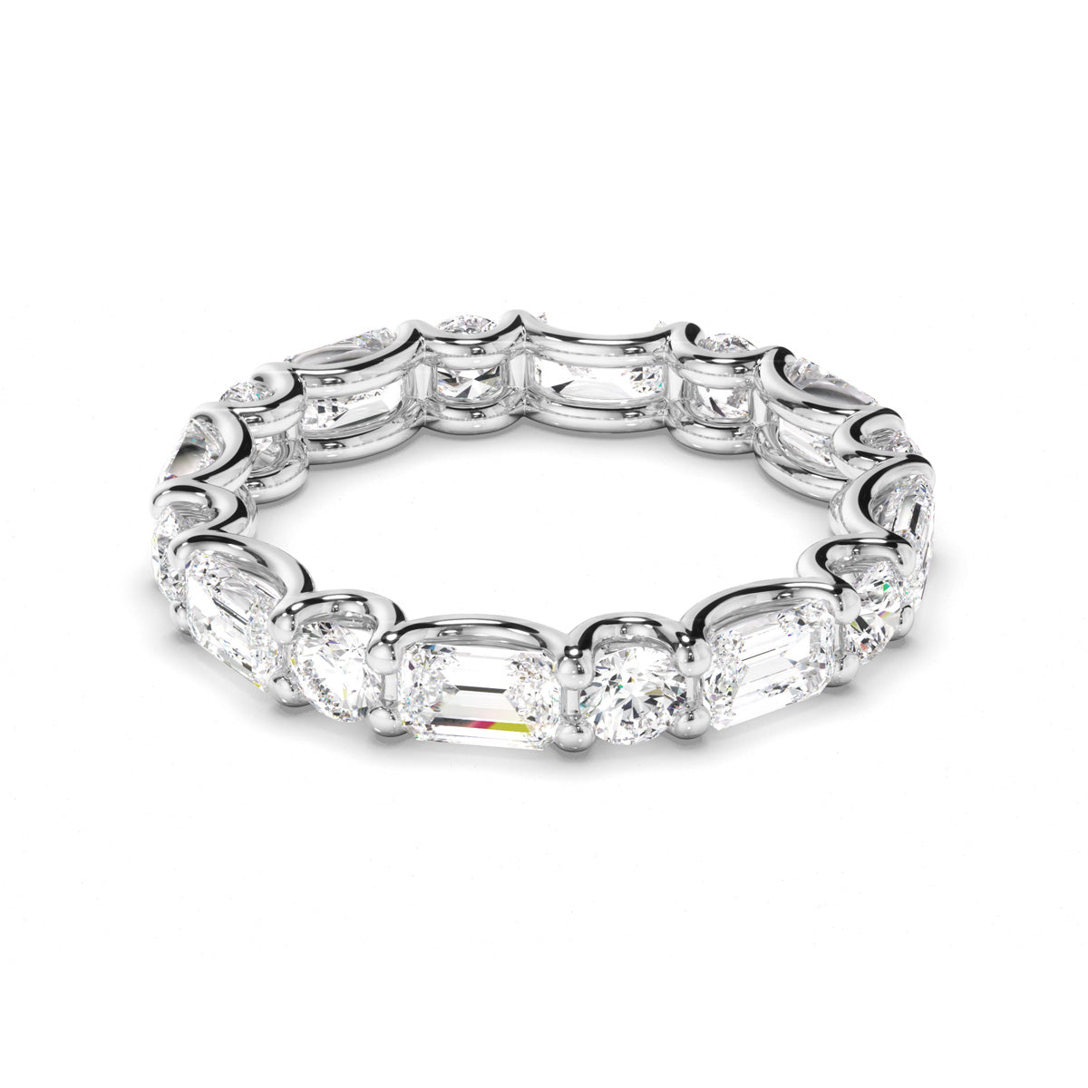 Round Brilliant & Emerald Cut Diamond Eternity Ring