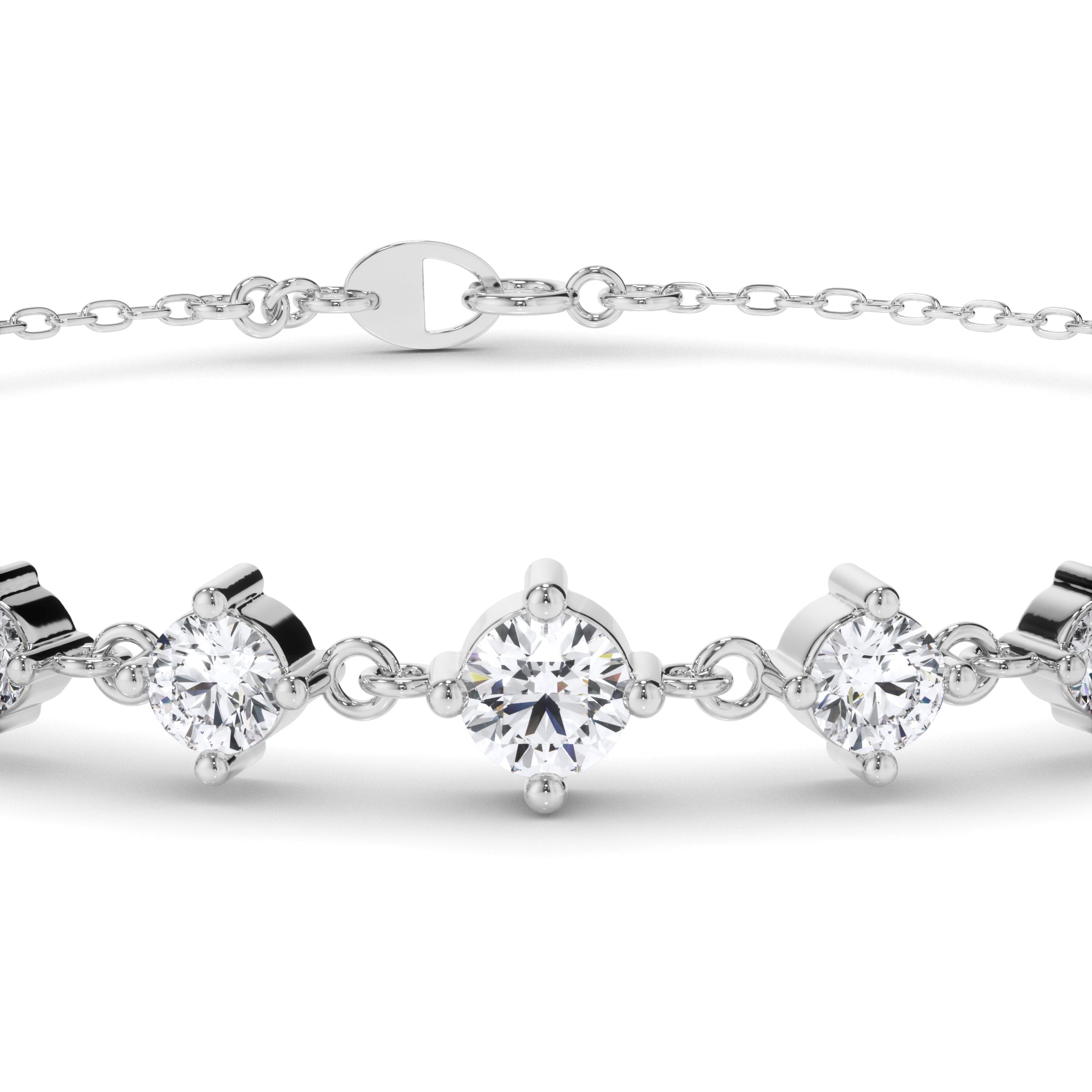 Graduating Round Brilliant Cut Laboratory Grown Diamond Bracelet