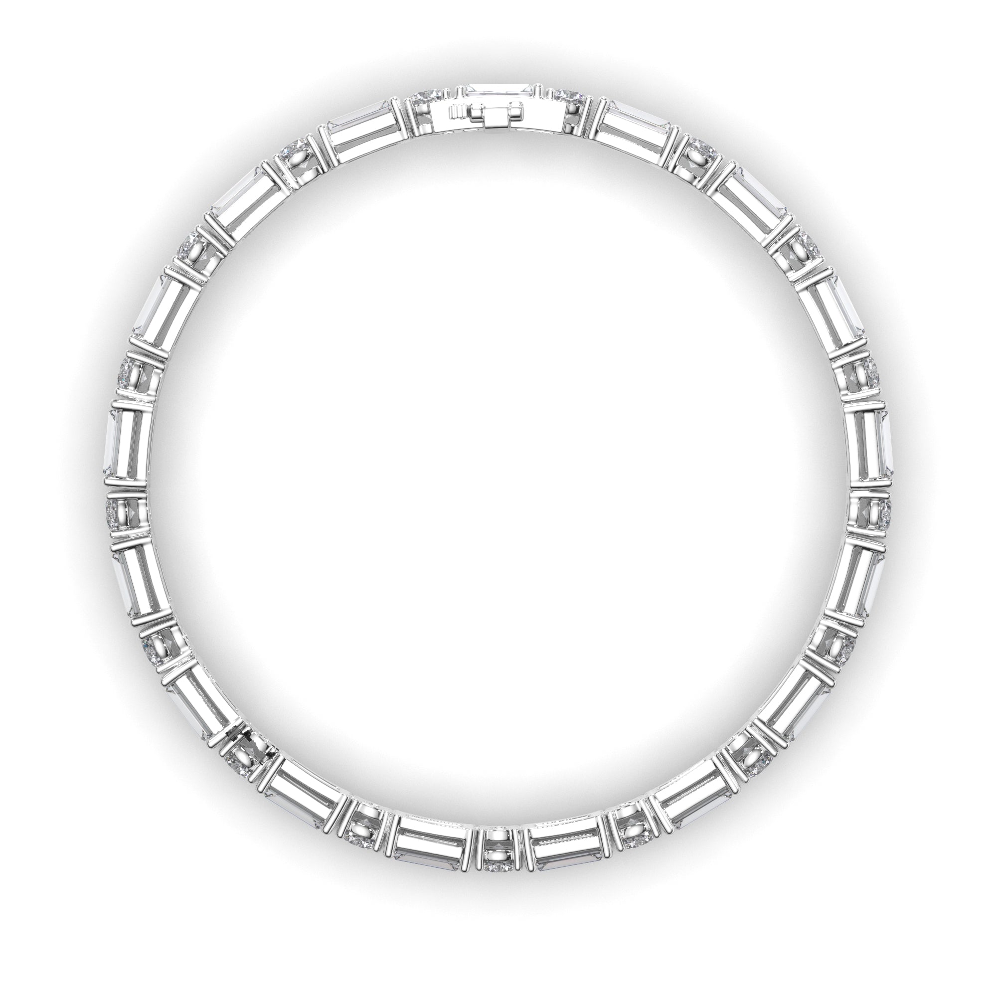 Baguette & Round Brilliant Cut Laboratory Grown Diamond Tennis Bracelet