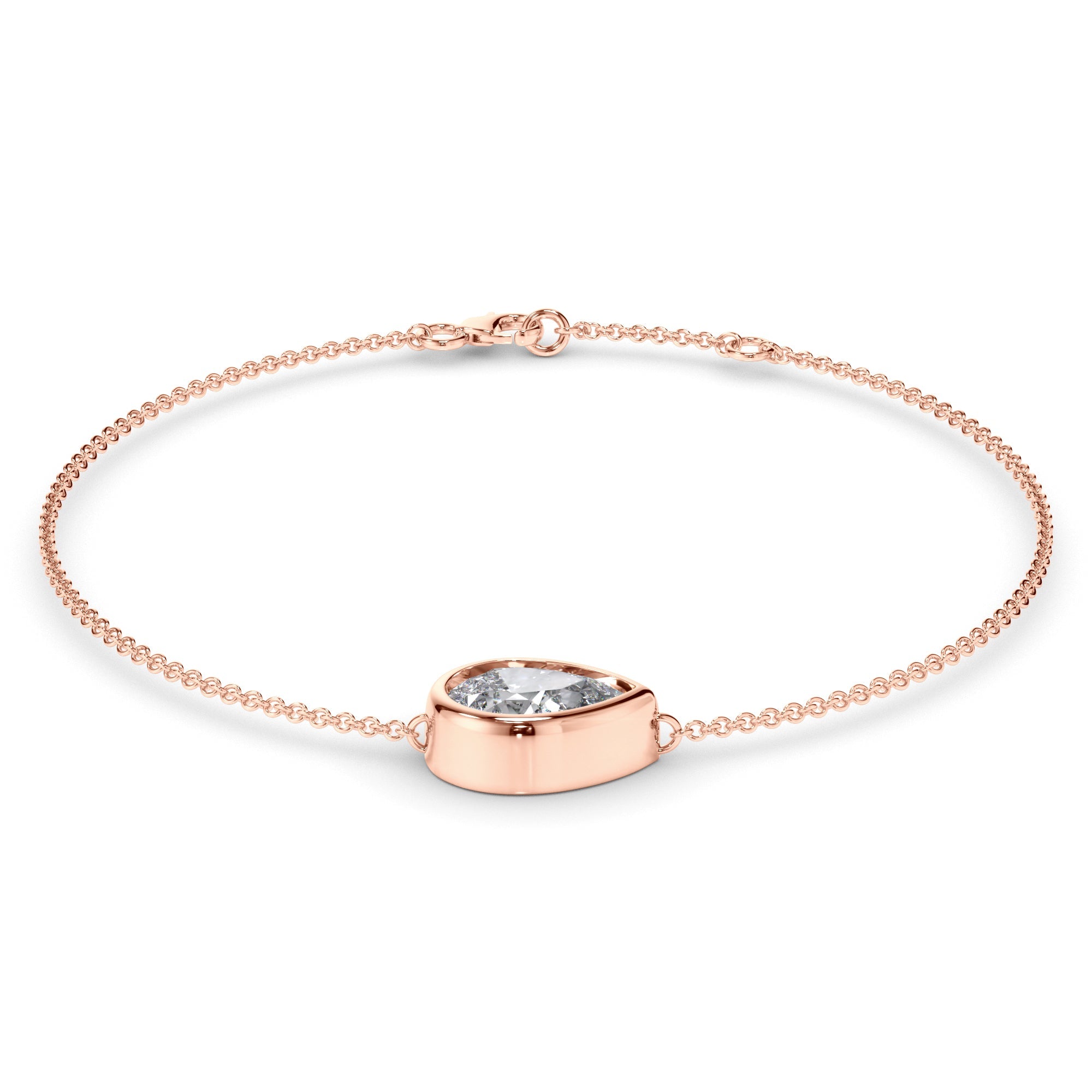 Pear Cut Diamond Bezel Set Bracelet
