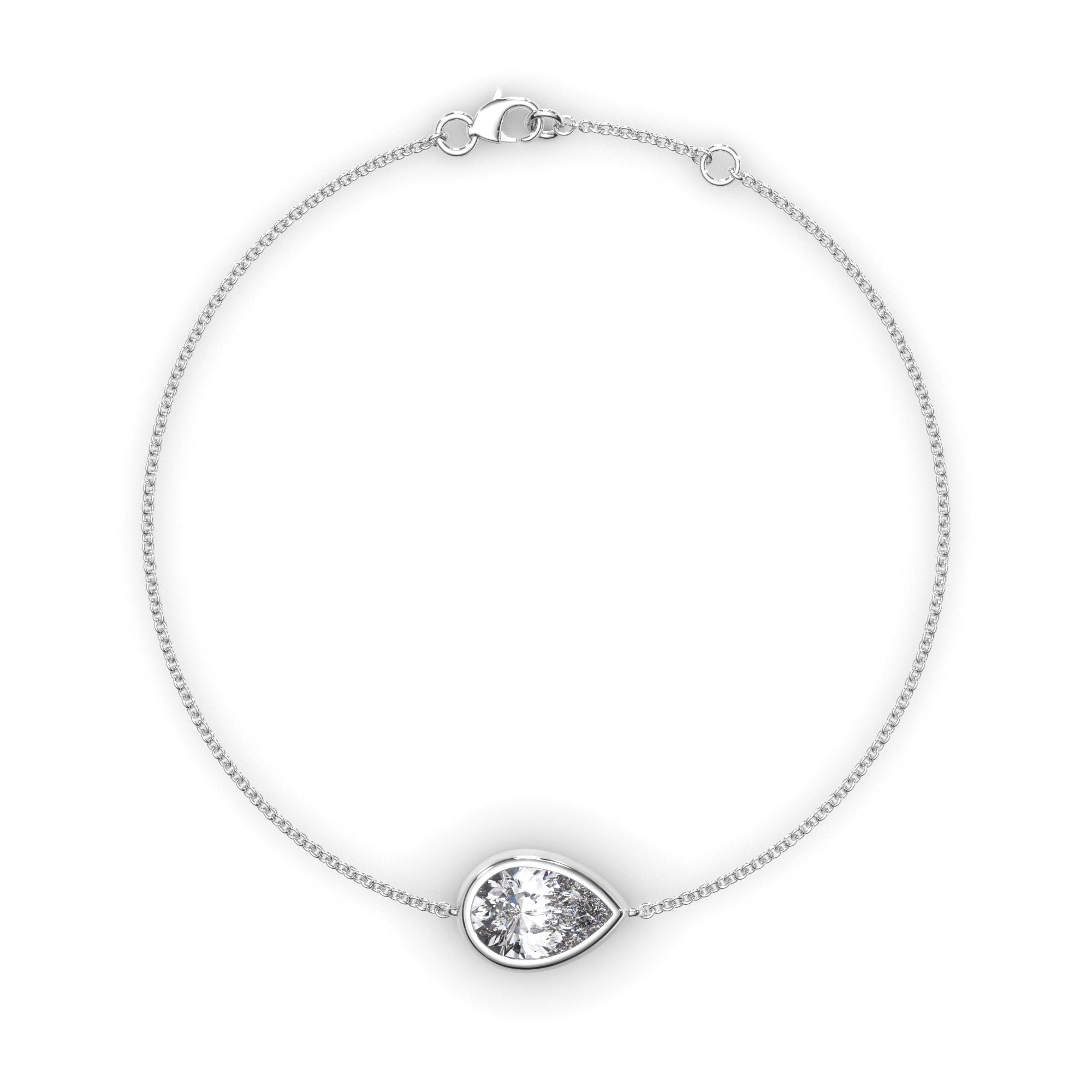 Pear Cut Diamond Bezel Set Bracelet