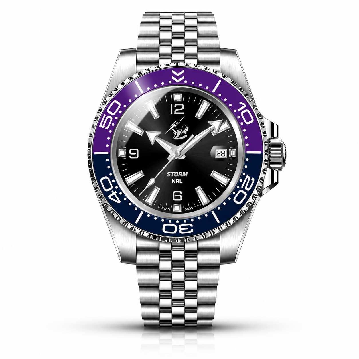 Melbourne Storm Clubmaster™ Game Day watch, dial and case view