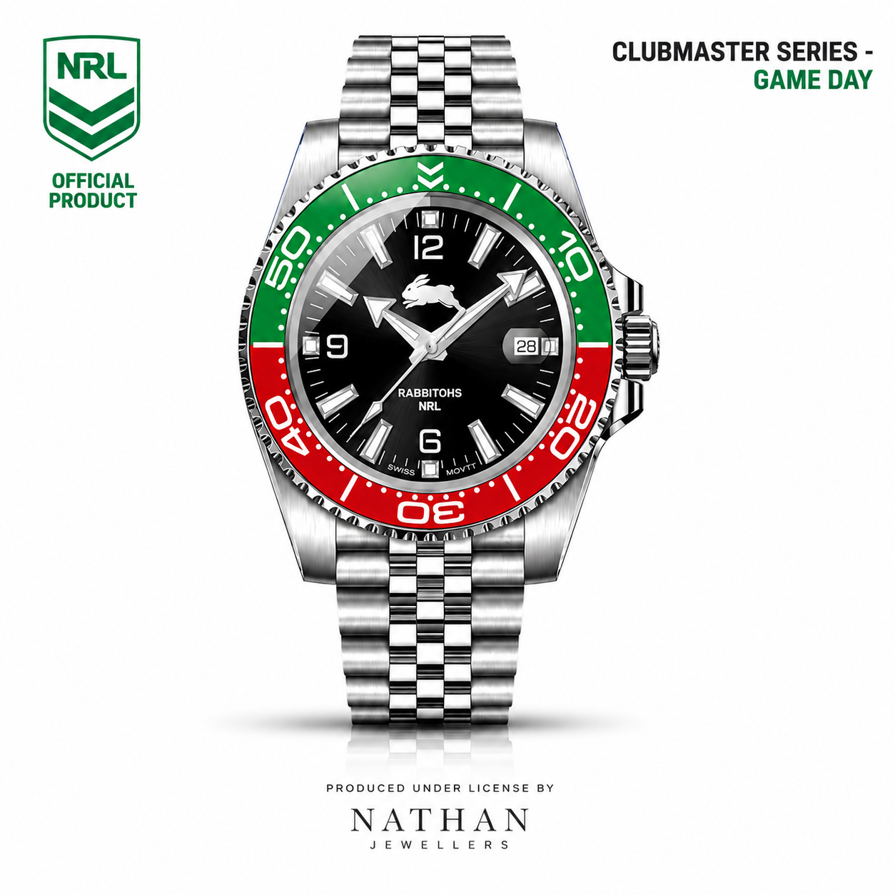 Clubmaster Series Game Day — Official NRL Licensed Rabbitohs timepiece