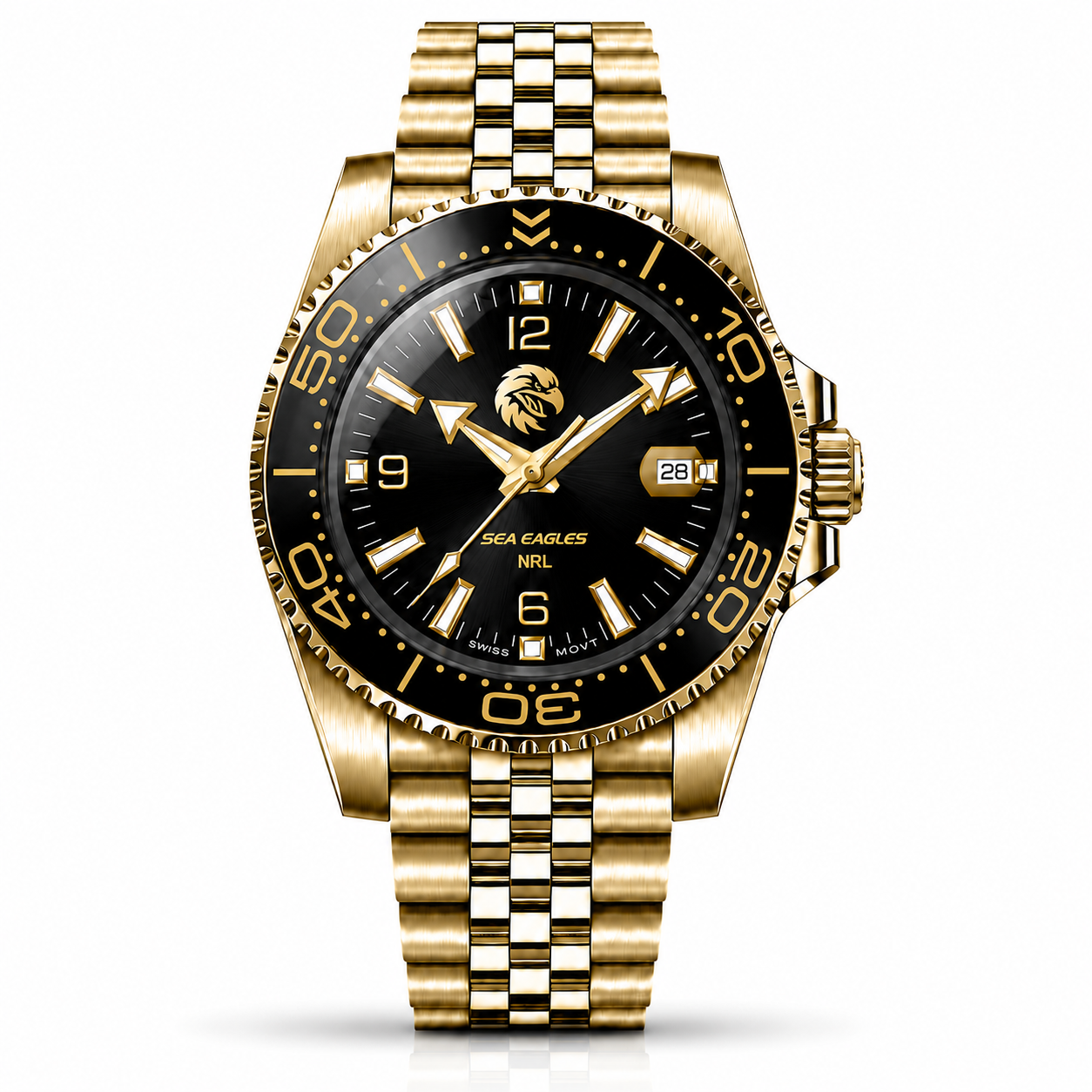 Manly Sea Eagles Clubmaster™ Victory watch, dial and case view