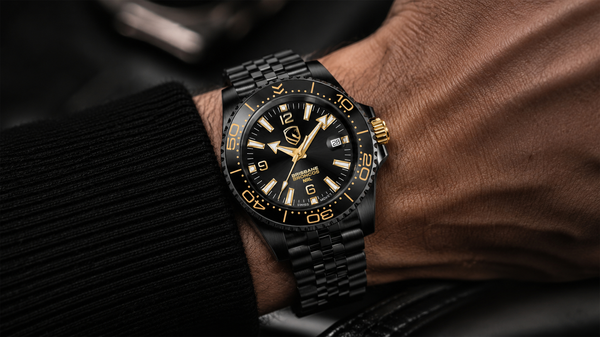 Clubmaster Captains Series — Black with Gold Accents