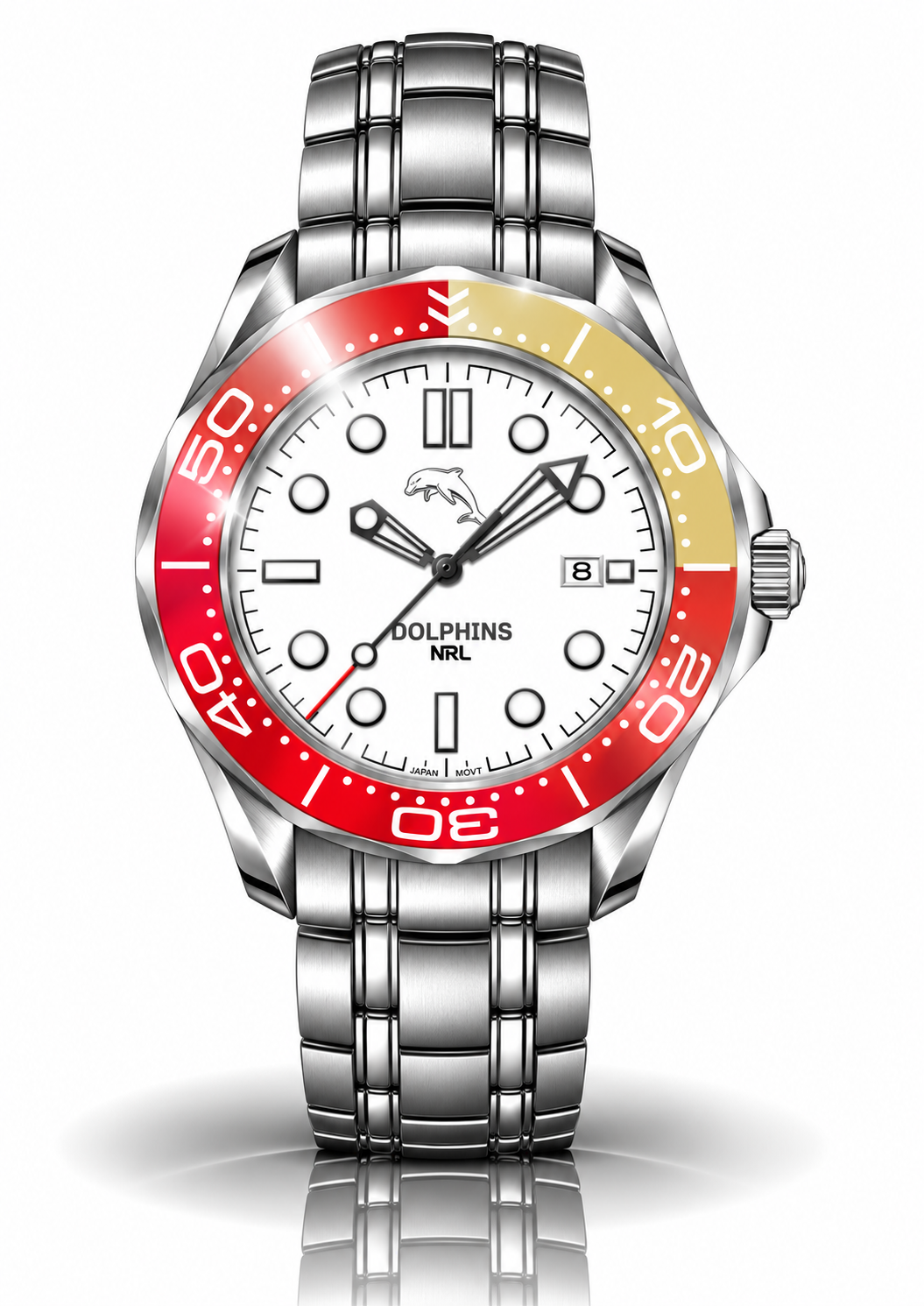Dolphins MatchTimer™ Away watch, dial and case view