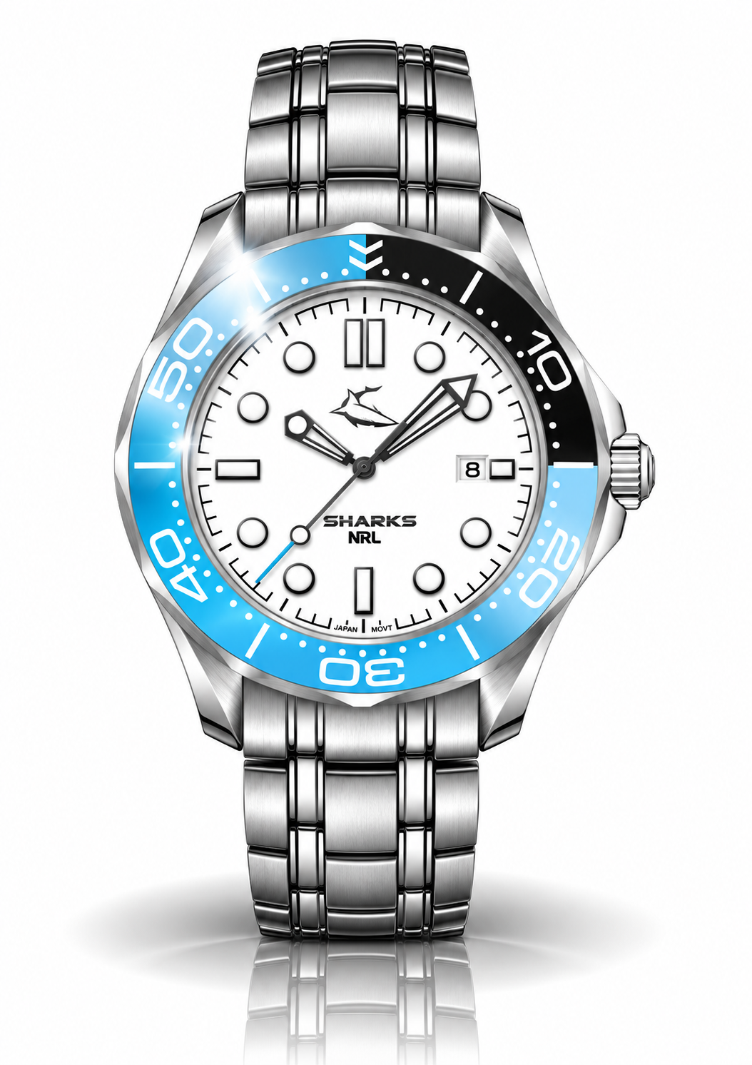 Cronulla Sharks MatchTimer™ Away watch, dial and case view
