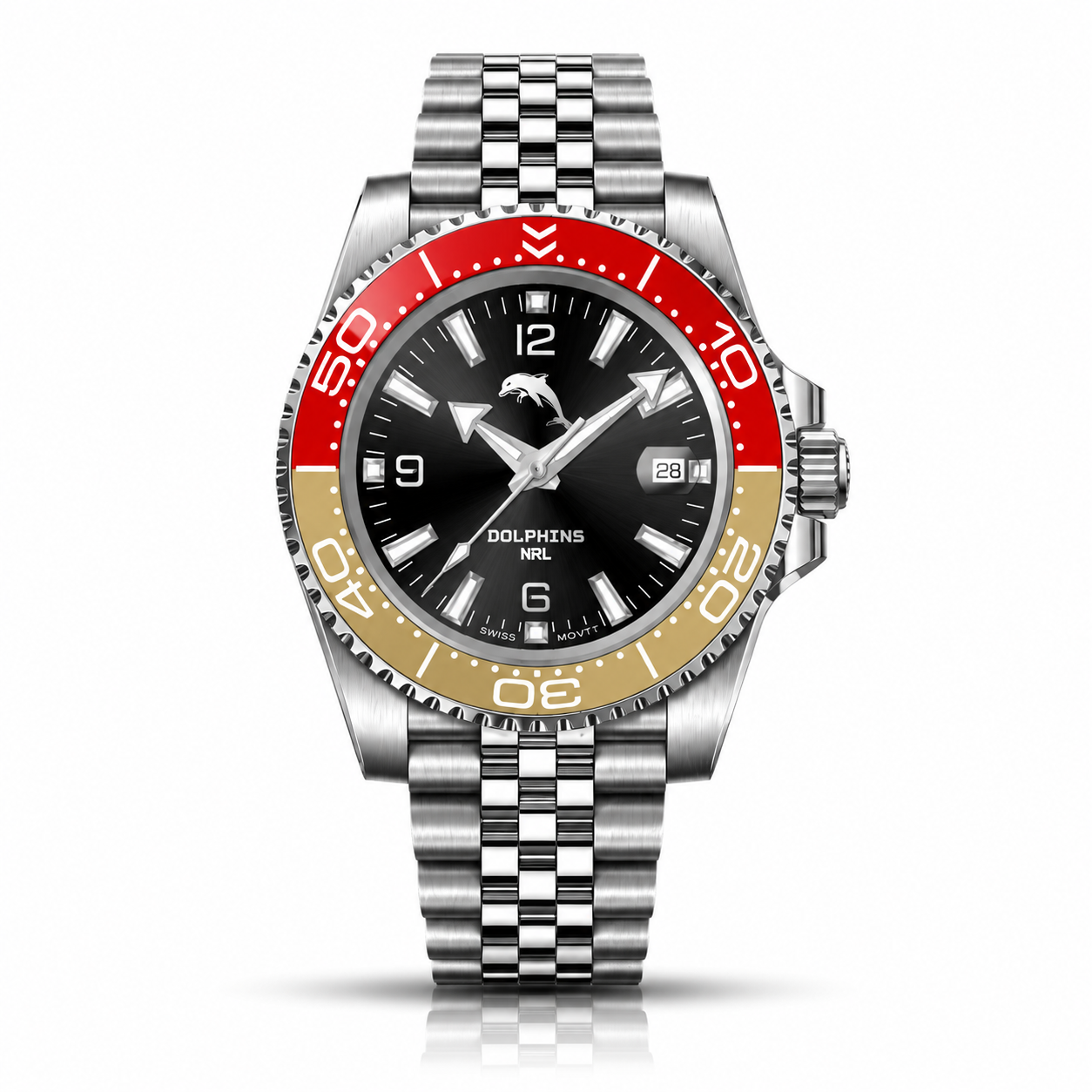Dolphins Clubmaster™ Game Day watch, dial and case view