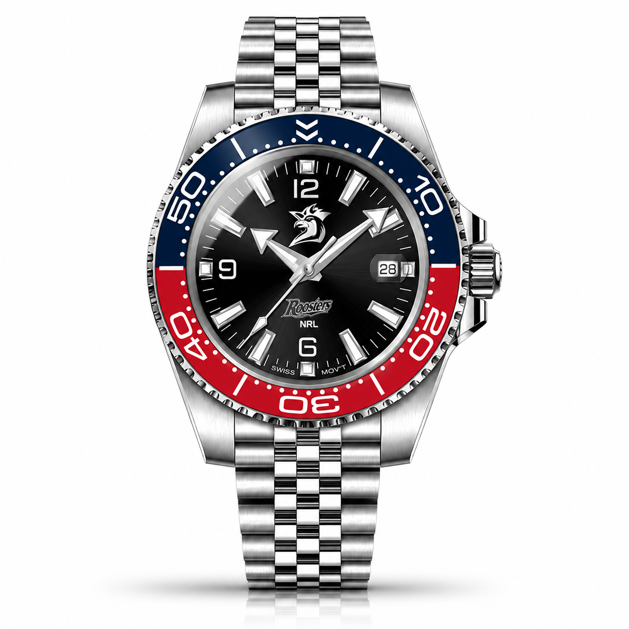 Sydney Roosters Clubmaster™ Game Day watch, dial and case view