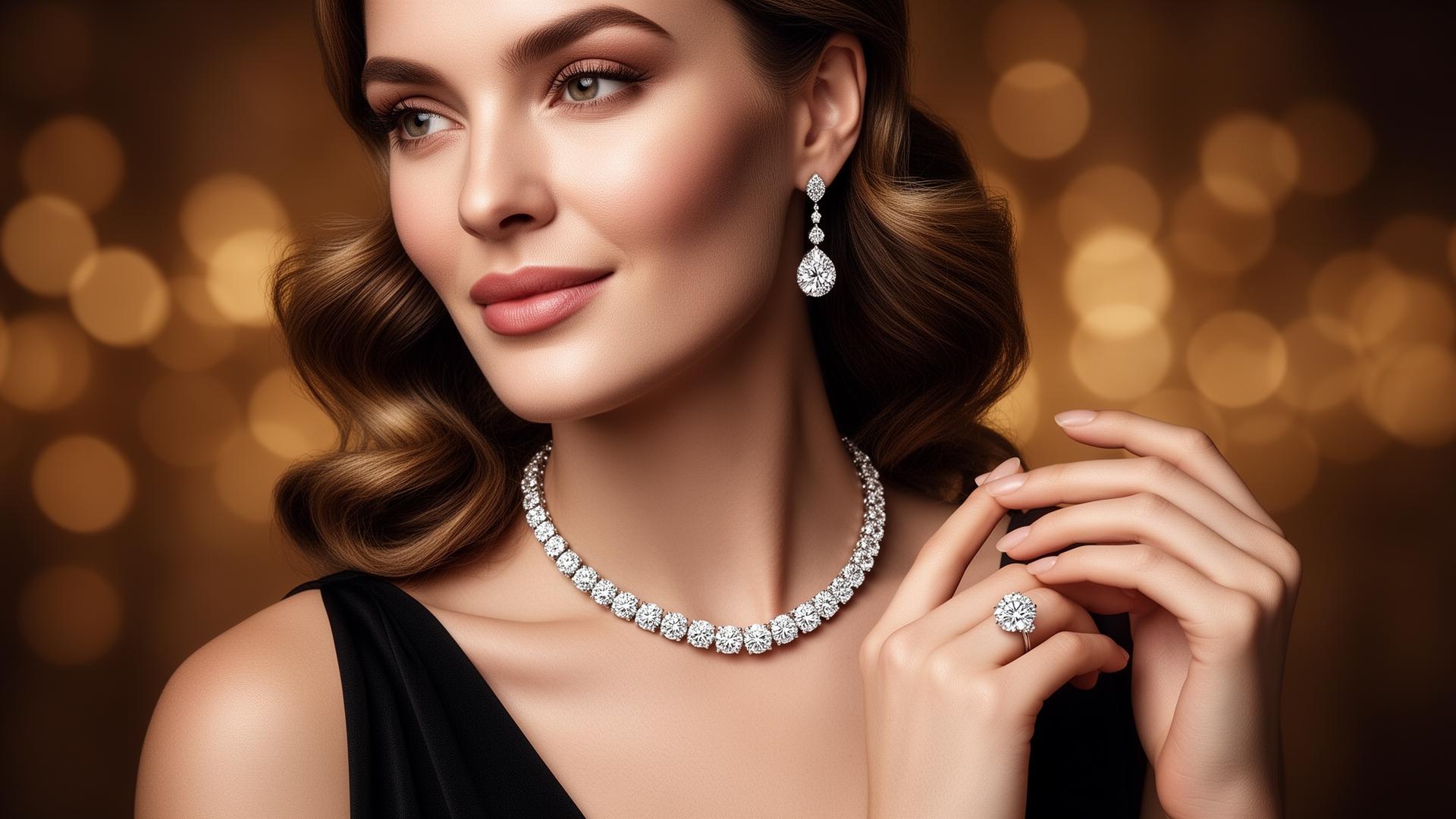 Elegant model showcasing fine diamond jewellery