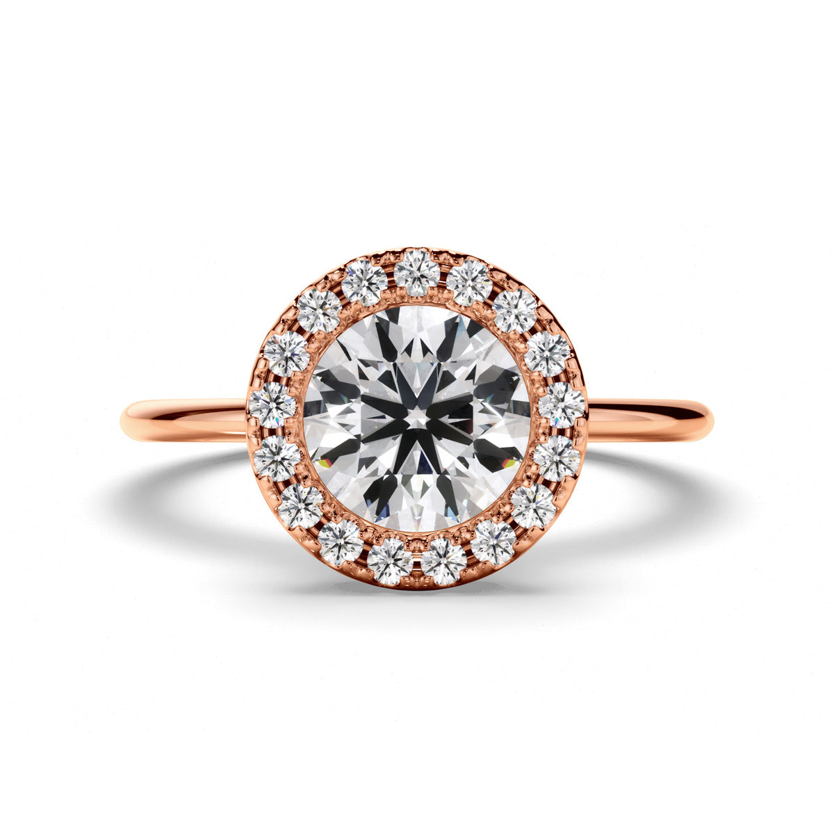 Round Brilliant Cut Diamond Halo Engagement Ring