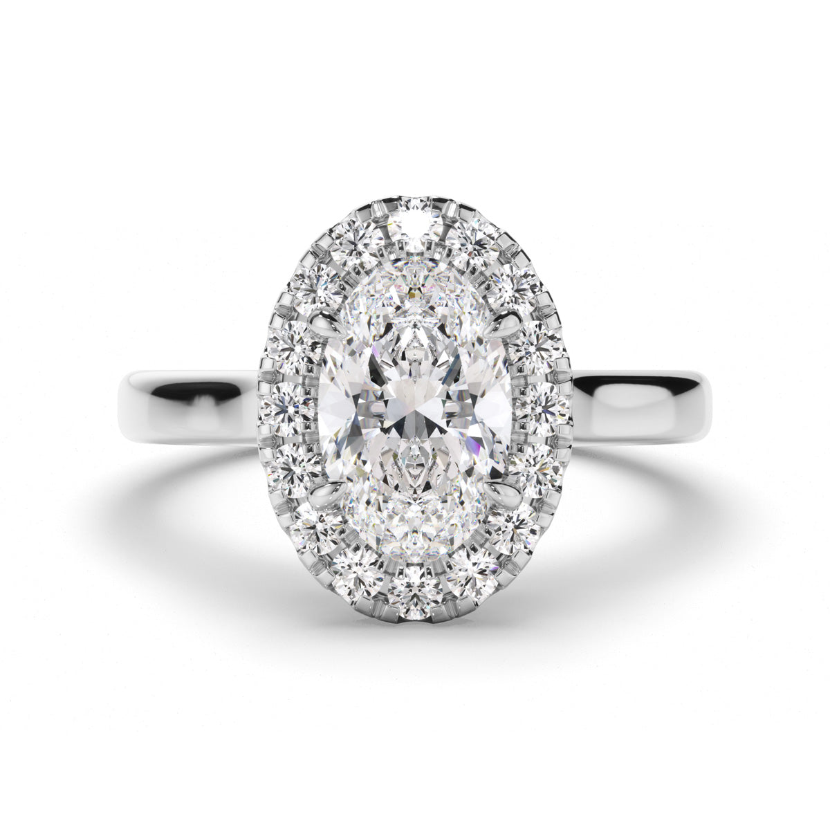 Oval Cut Diamond Halo Engagement Ring