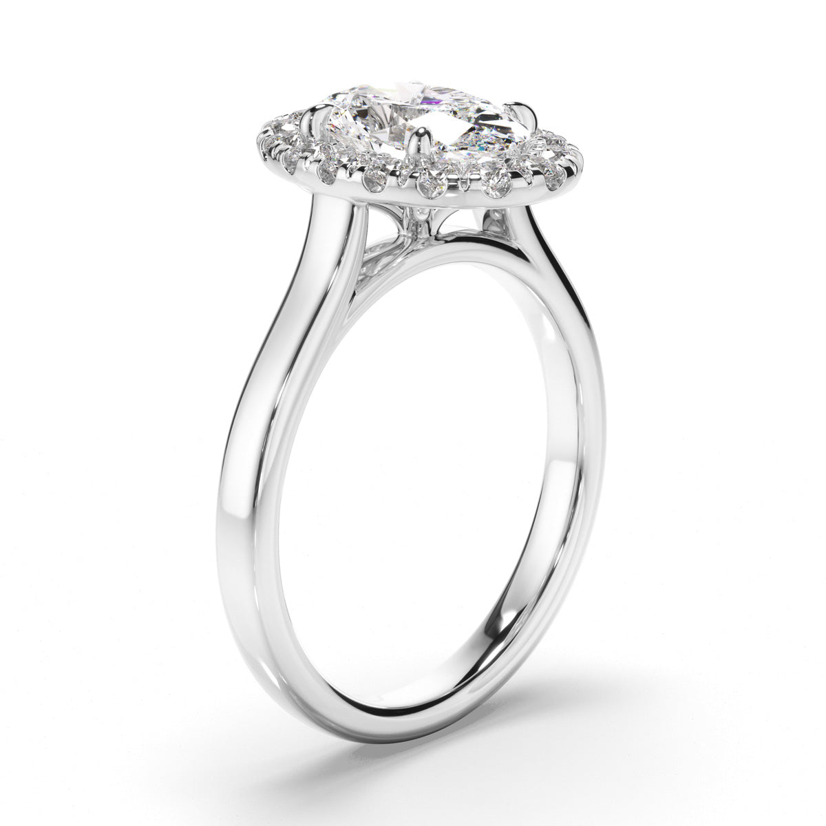 Oval Cut Diamond Halo Engagement Ring