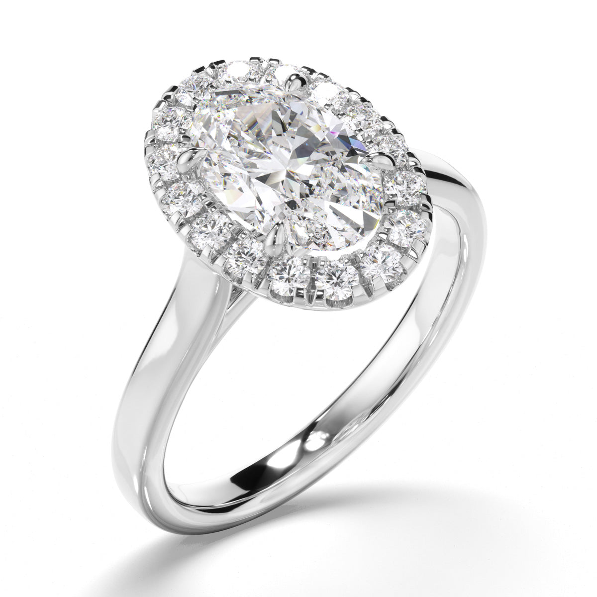 Oval Cut Diamond Halo Engagement Ring