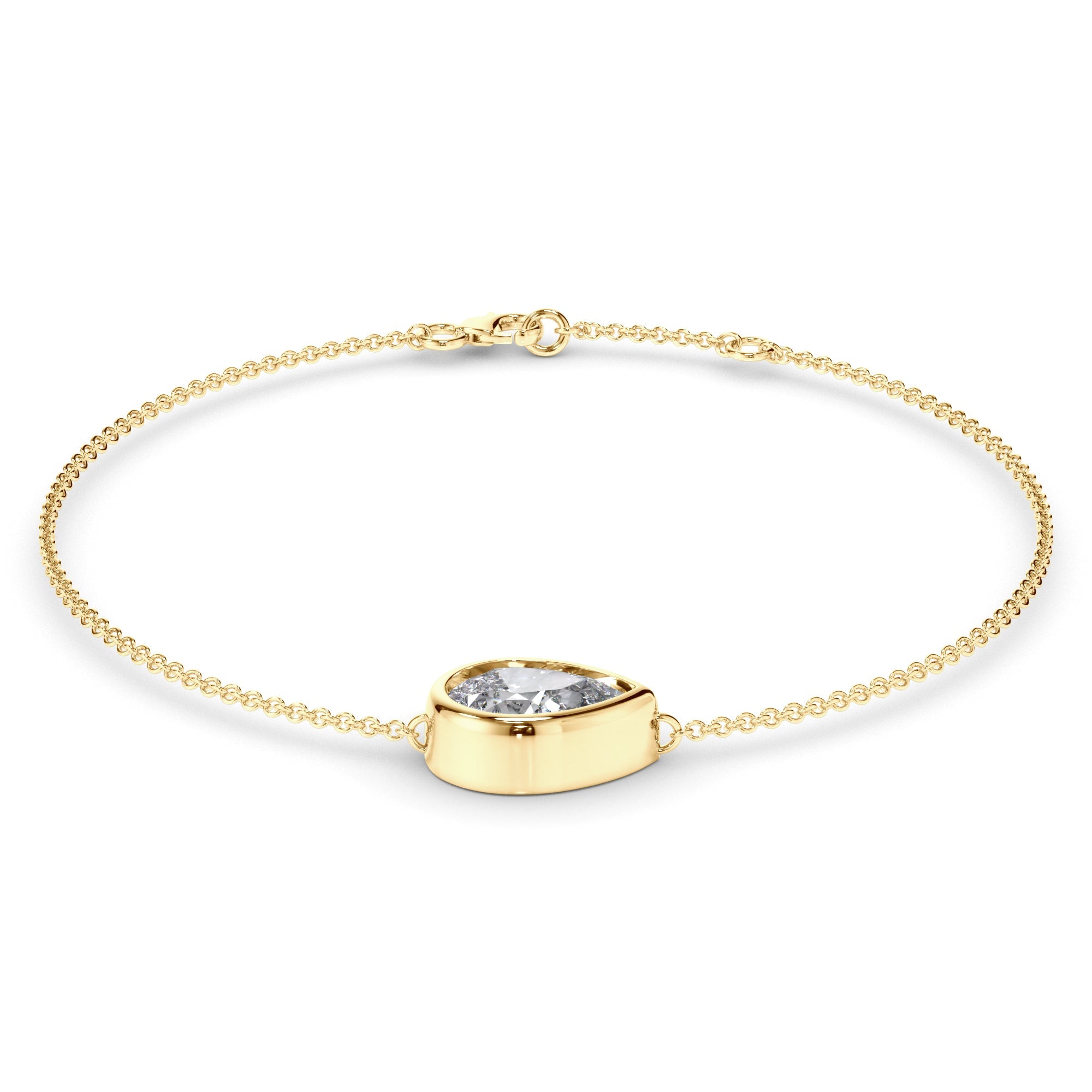 Pear Cut Diamond Bezel Set Bracelet