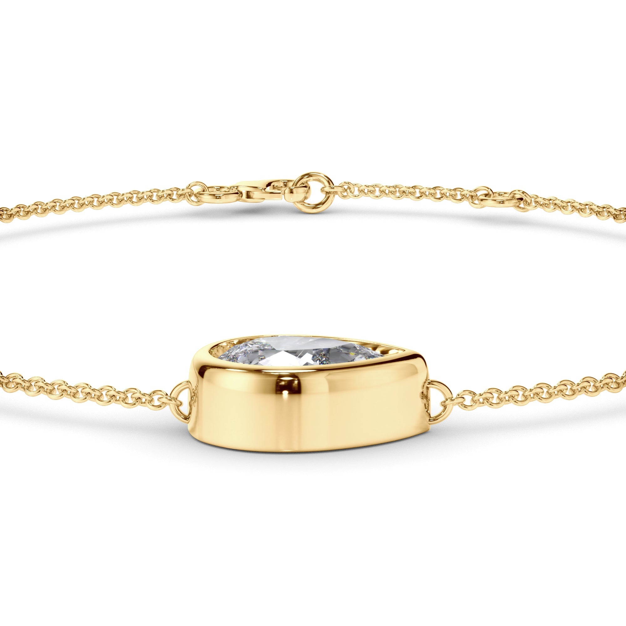 Pear Cut Diamond Bezel Set Bracelet