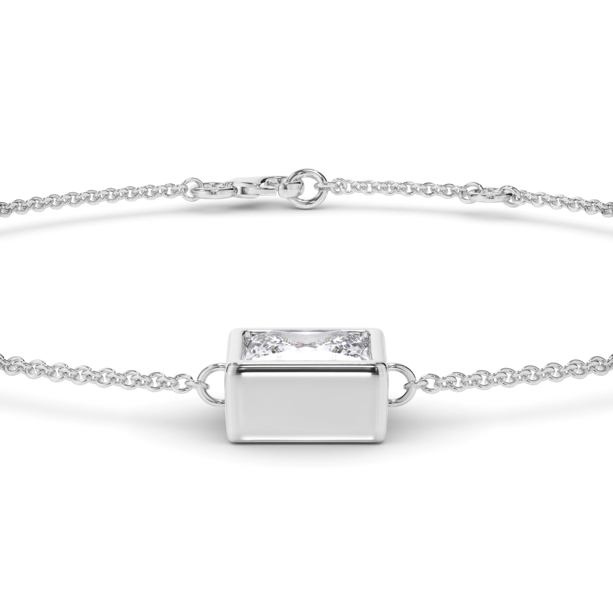 Princess Cut Diamond Bezel Set Bracelet