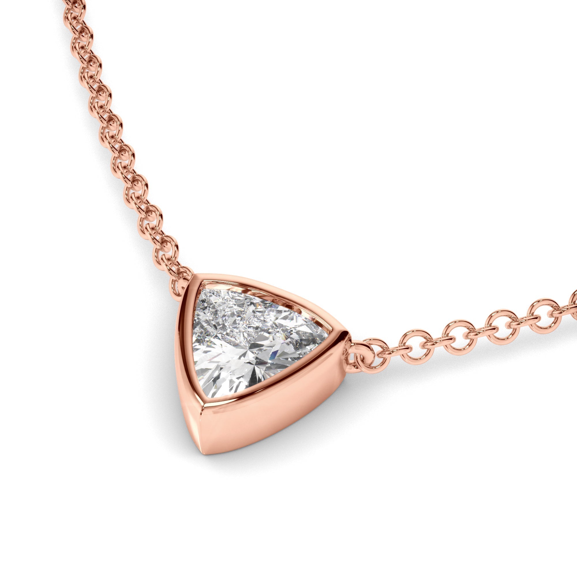 Trilliant Cut Diamond Bezel Set Necklet