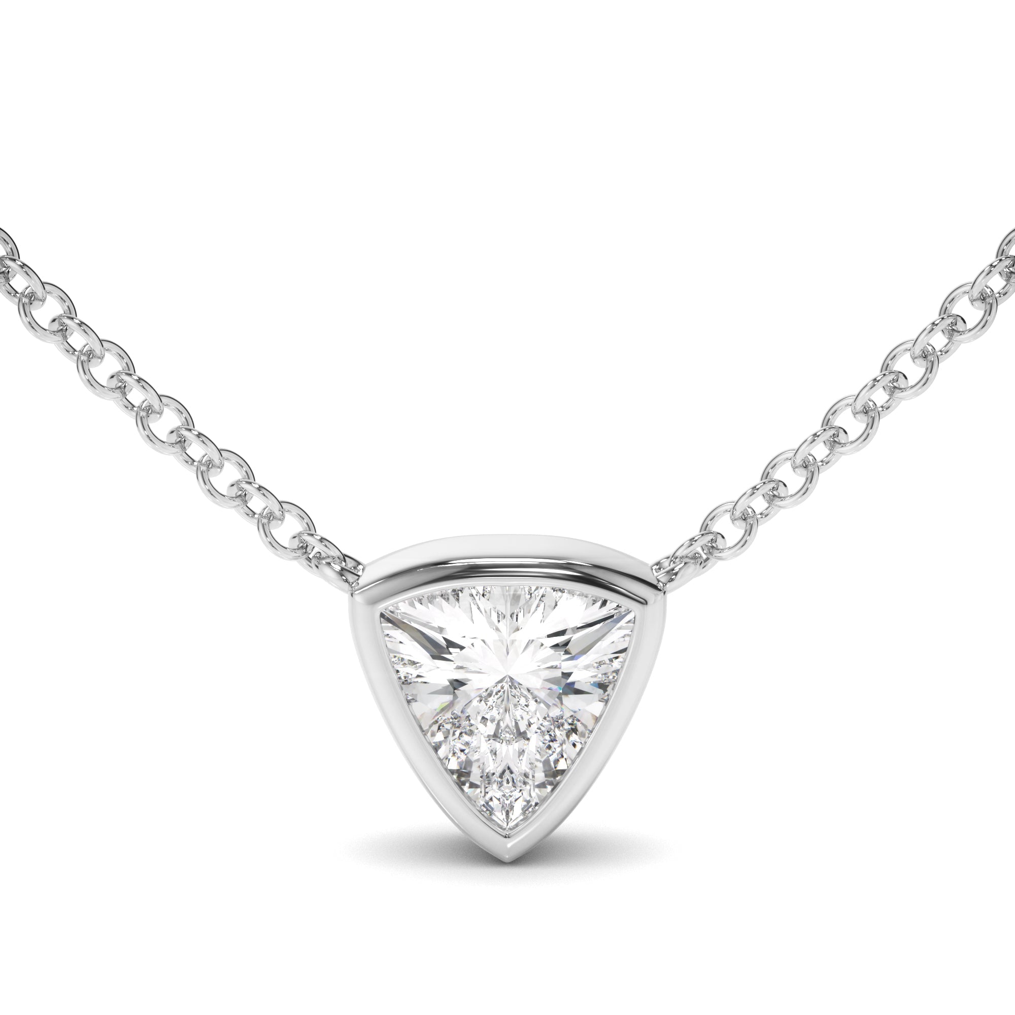 Trilliant Cut Diamond Bezel Set Necklet