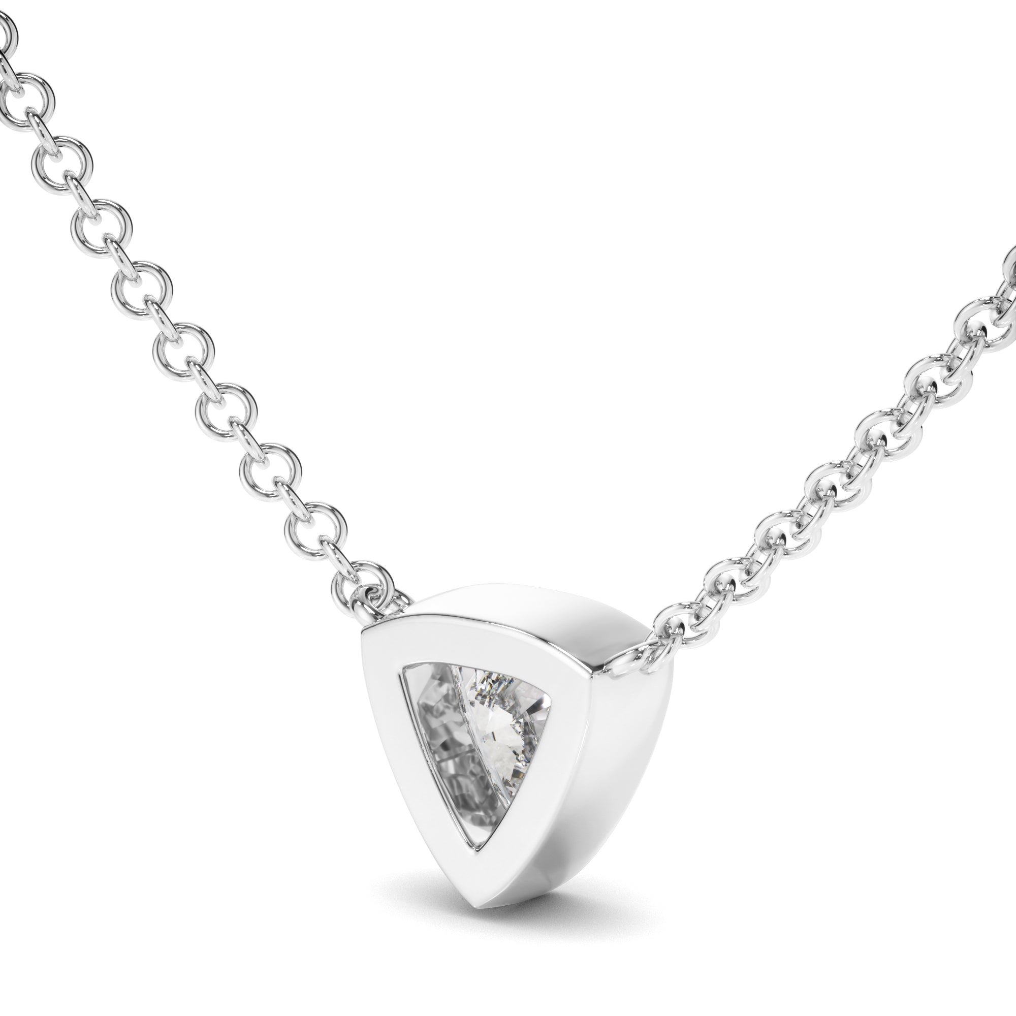 Trilliant Cut Diamond Bezel Set Necklet