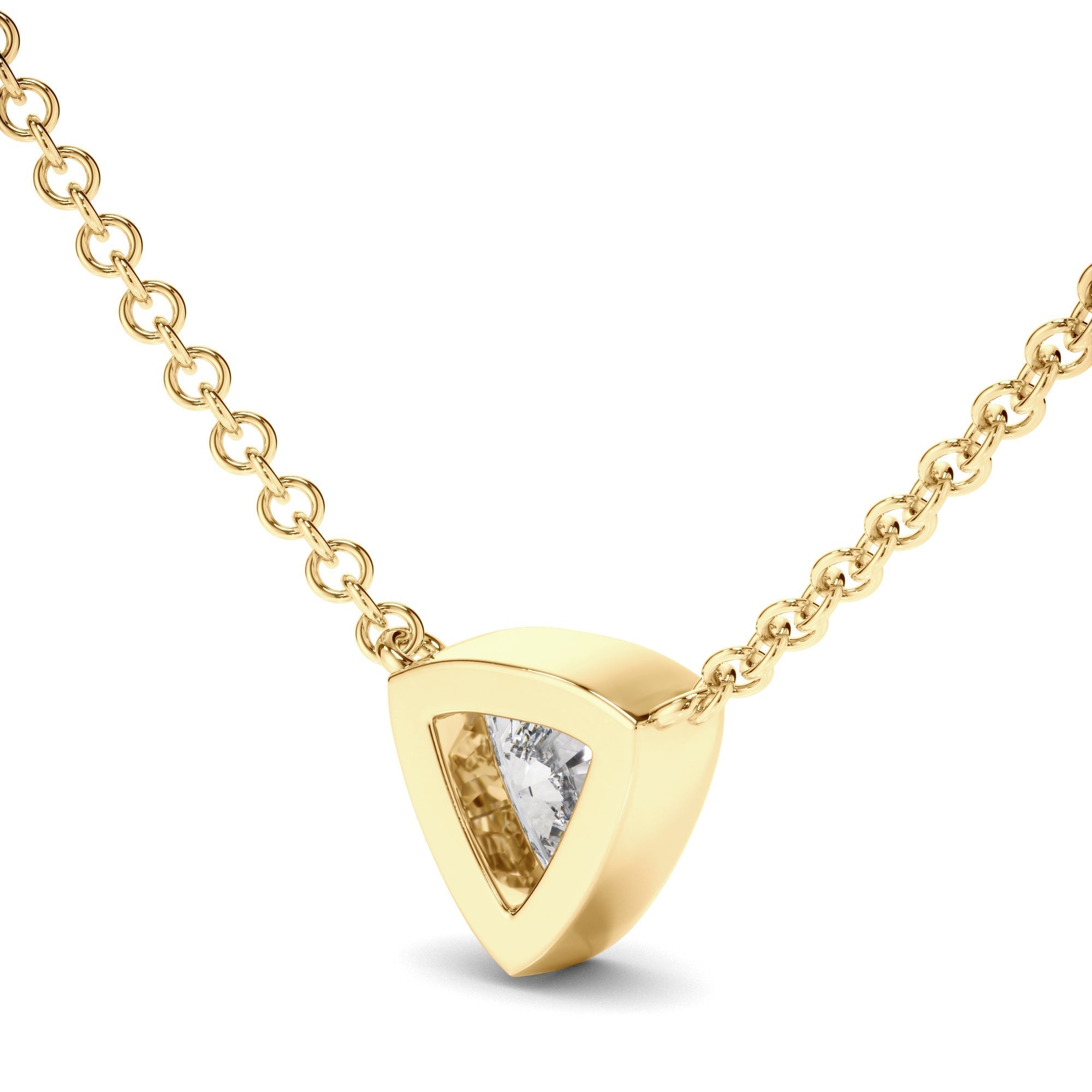 Trilliant Cut Diamond Bezel Set Necklet