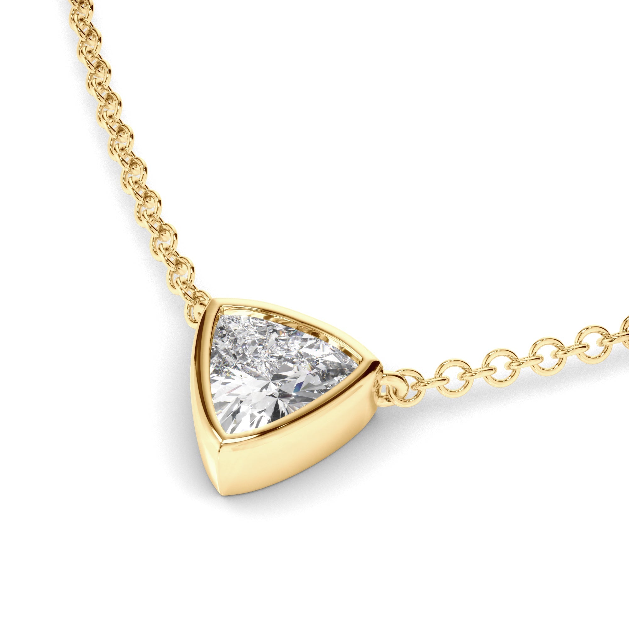 Trilliant Cut Diamond Bezel Set Necklet